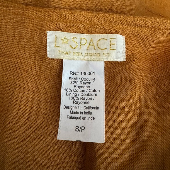 L*Space Hazelnut Brown Sabrina Mini Dress Button Down NWOT Size Small - Picture 8 of 8